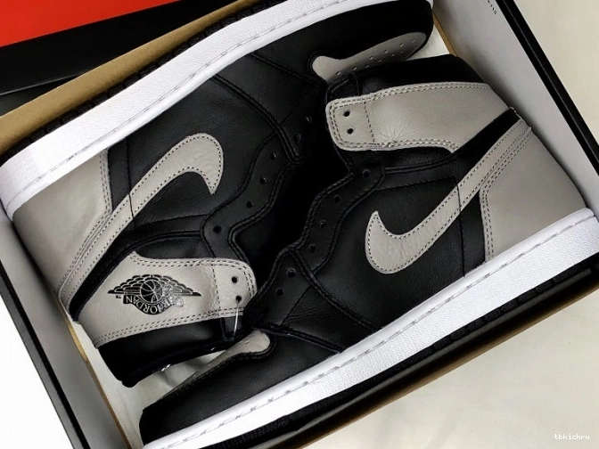 Reps TBkick Jordan Shadow Retro Air 1 Grey 555088-013 OG High Black 0729